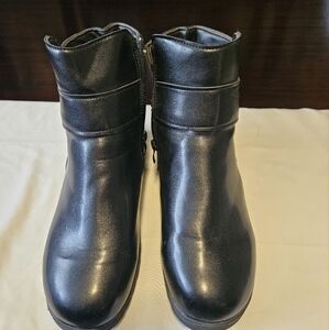 Black Leather Ankle Boots